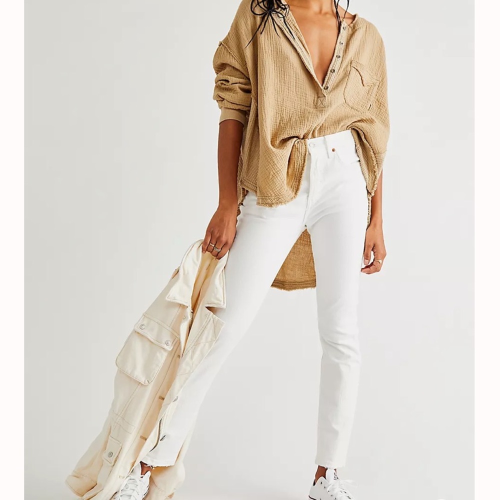 NWT! Levi's 501 Skinny Jeans White Size 24X30